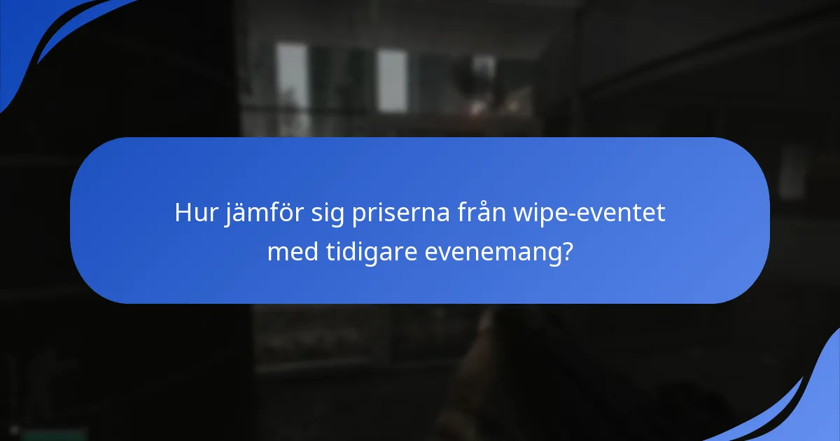 Hur jämför sig priserna från wipe-eventet med tidigare evenemang?
