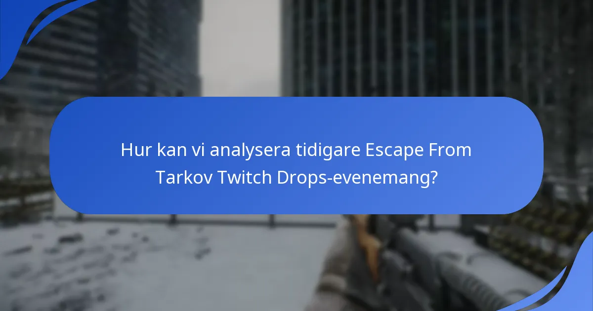 Hur kan vi analysera tidigare Escape From Tarkov Twitch Drops-evenemang?
