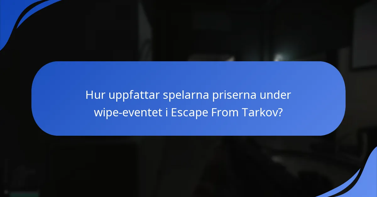 Hur uppfattar spelarna priserna under wipe-eventet i Escape From Tarkov?