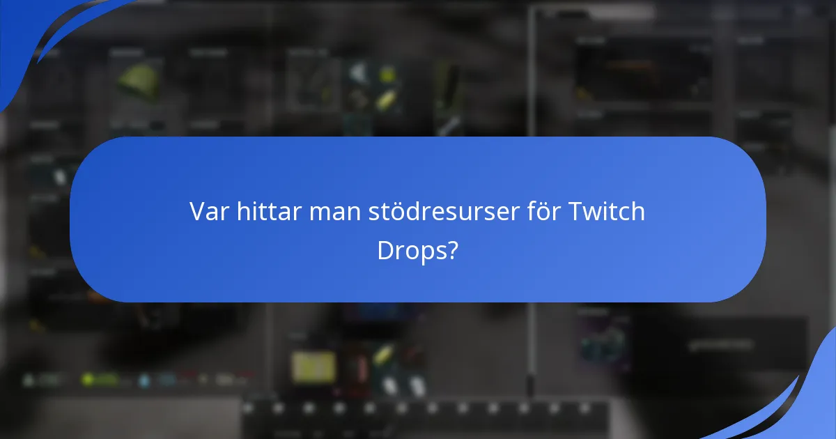 Var hittar man stödresurser för Twitch Drops?