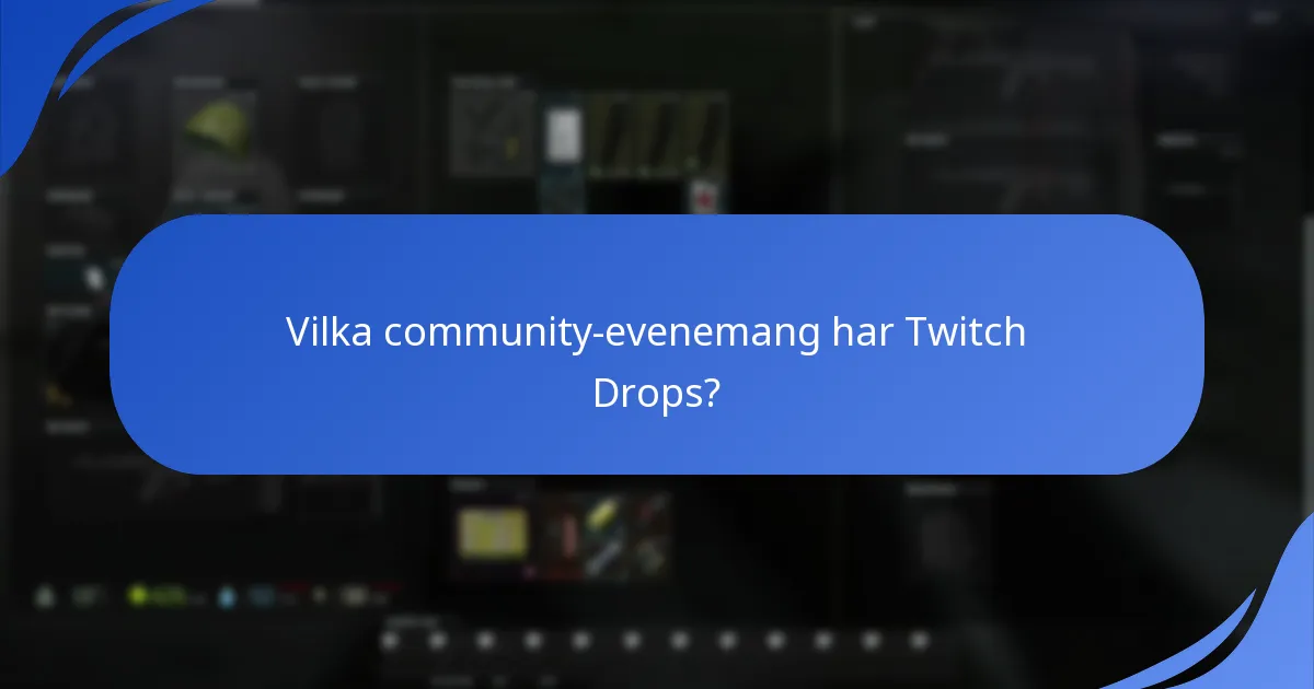 Vilka community-evenemang har Twitch Drops?