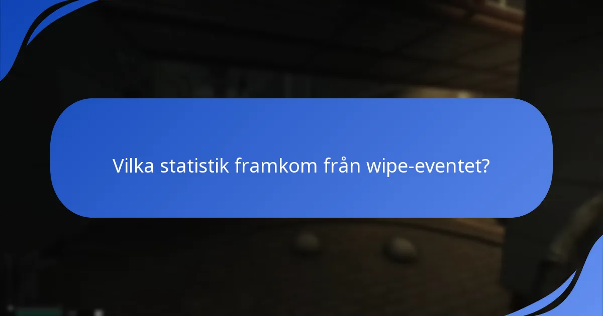 Vilka statistik framkom från wipe-eventet?