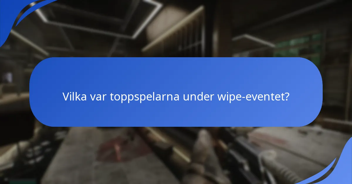 Vilka var toppspelarna under wipe-eventet?